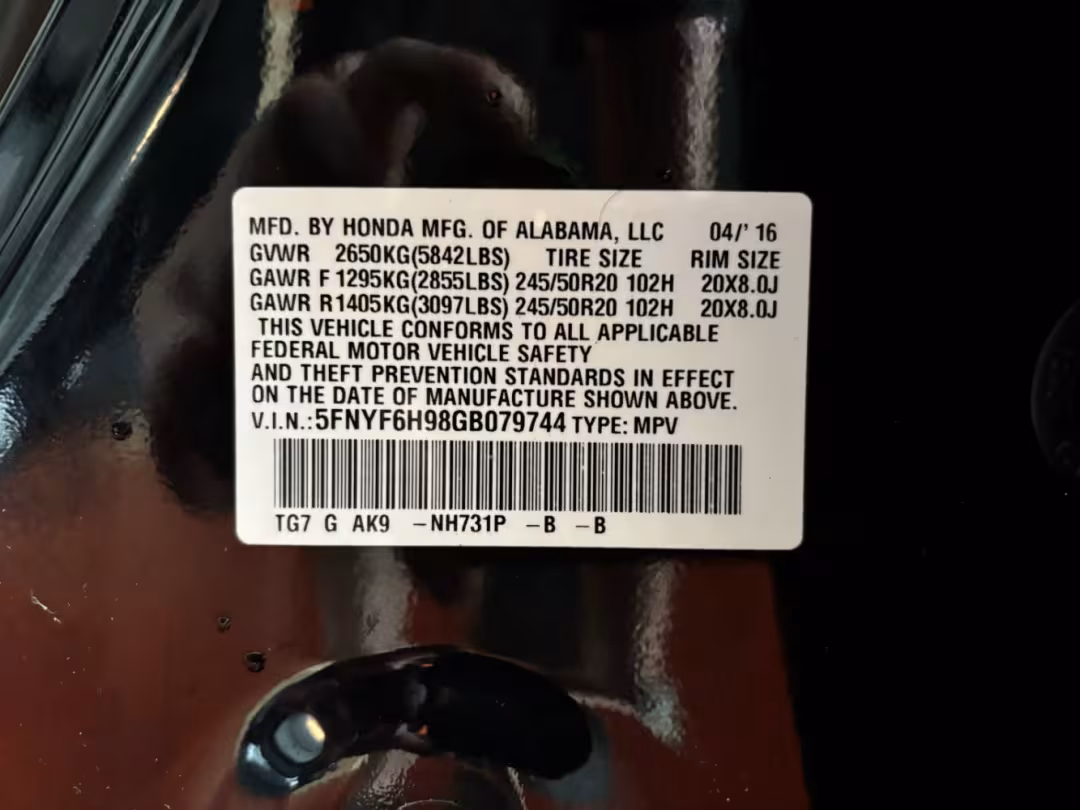 2016 Honda Pilot - 5FNYF6H98GB079744 - Image #49