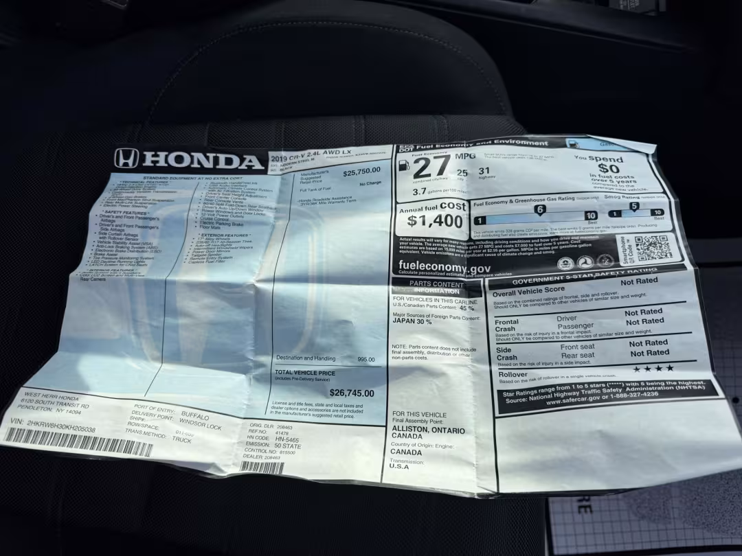 2019 Honda CR-V - 2HKRW6H30KH205038 - Image #37